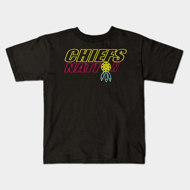 Chiefs Nation Kids T-Shirt by Zivanya's art